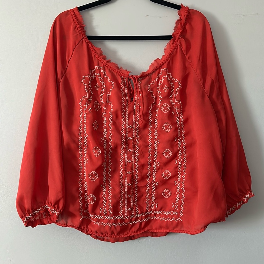Coral light breeze blouse